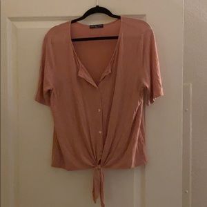 Peach tie top